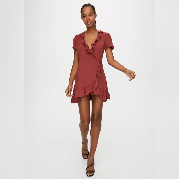 Aritzia Sunday best ruffle wrap dress - Picture 1 of 5